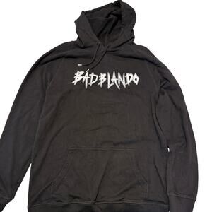 Bad Blando Hoodie XL Horror Face Back Fit Graphic Face Black Streetwear Twitch